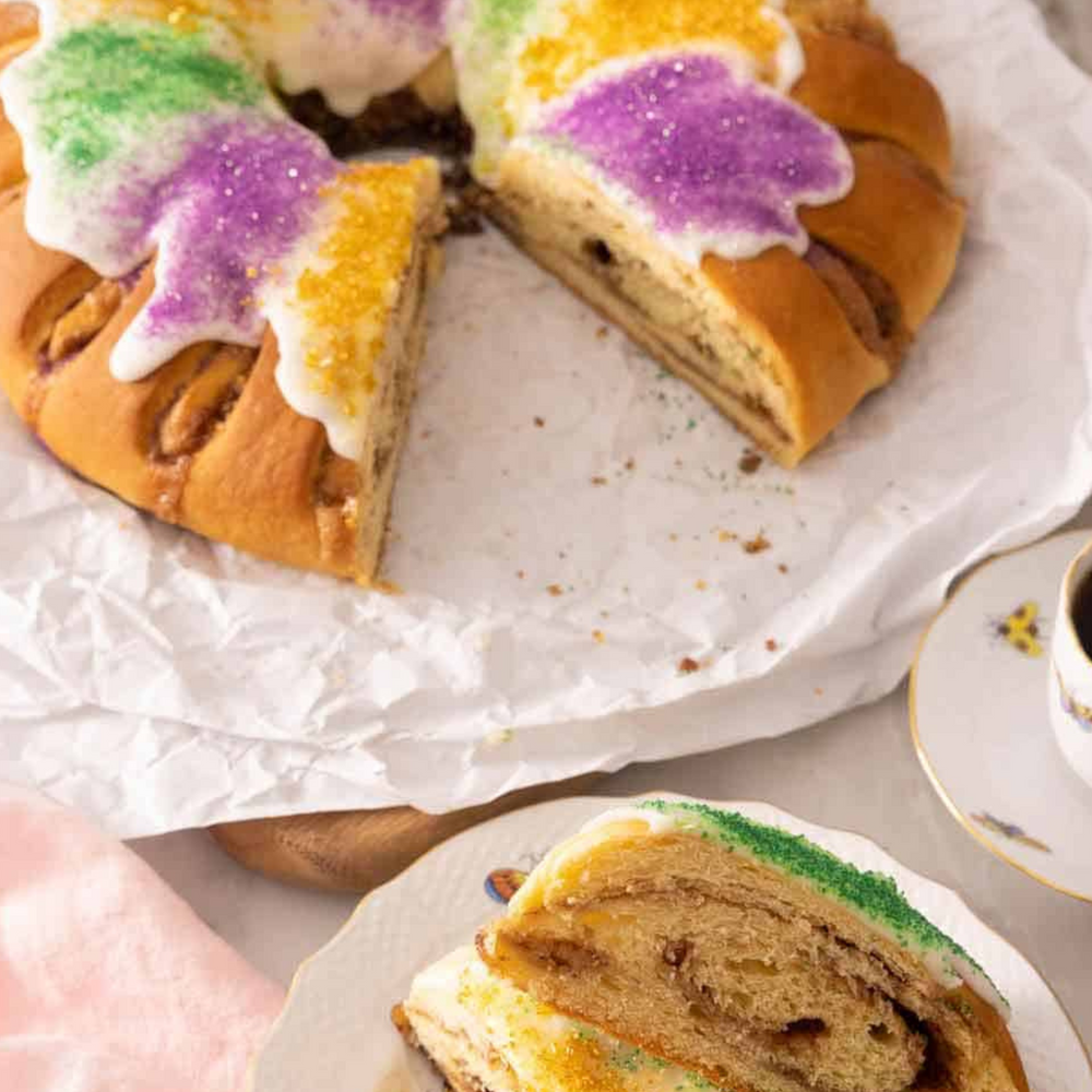 Mardi Gras Tea with King Cake