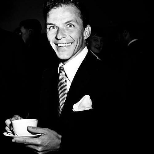 Old Blue Eyes Frank Sinatra drinking tea