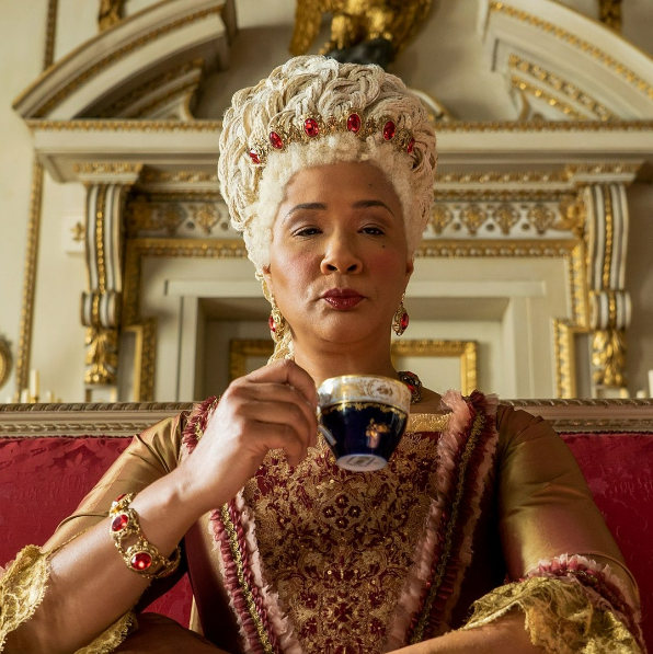 Brigerton Queen Drinking Tea